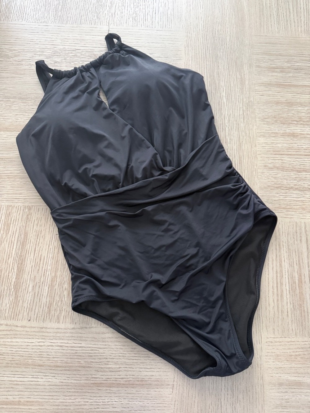 Classic Halter One-Piece Swimsuit in Black